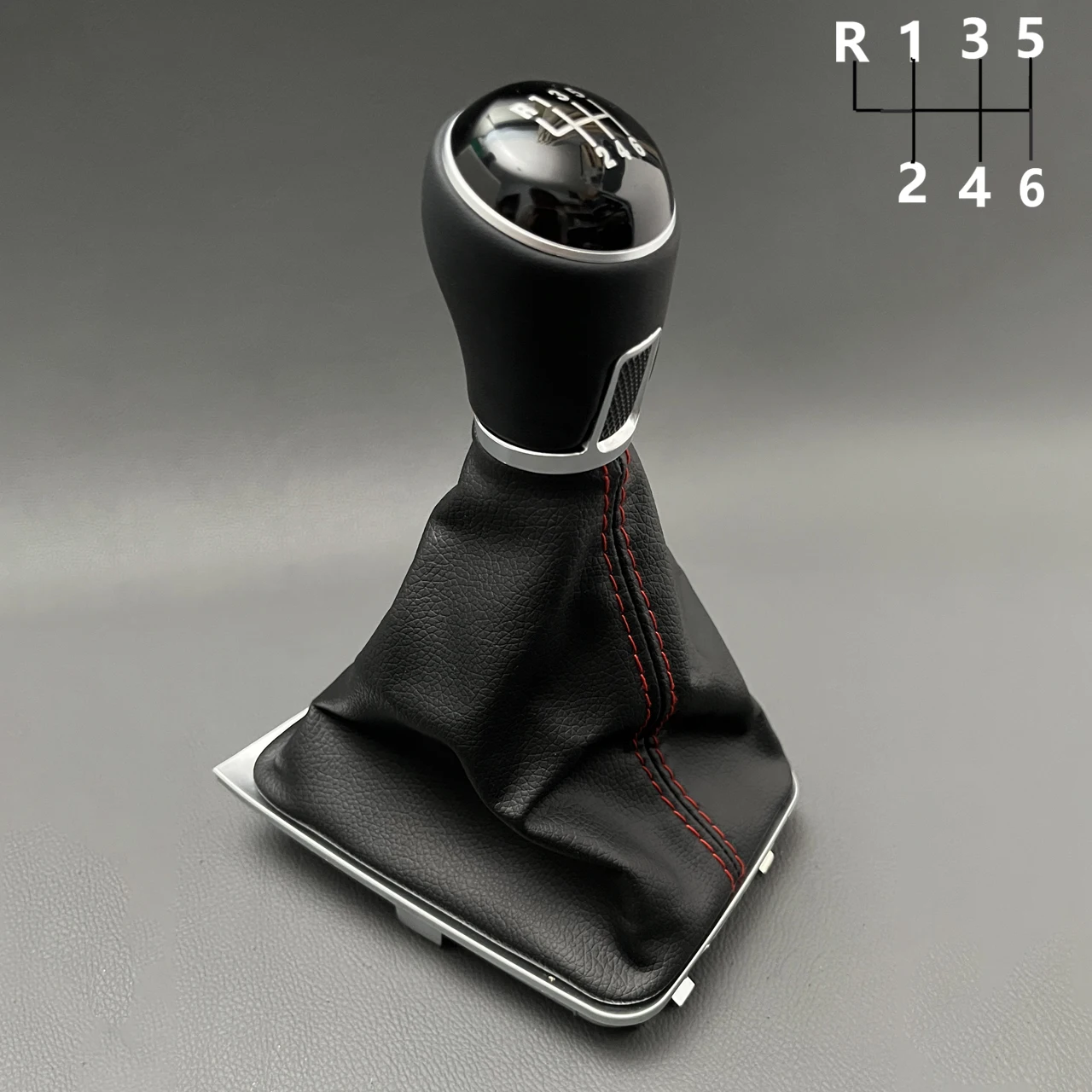 Manueller 5-6-Gang-Leder-Schaltknauf für Volkswagen VW Golf 7 MK7 2013-2018, Schalthebel-Staubschutzabdeckung 5GG713203A 5GG 713 203A – Detail 3