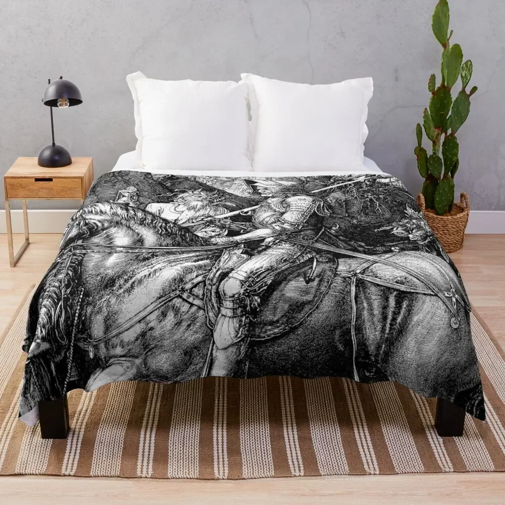 

Knight, Death and the Devil - Albrecht Durer Throw Blanket Men's Soft Warm Throw Blanket for Couch
