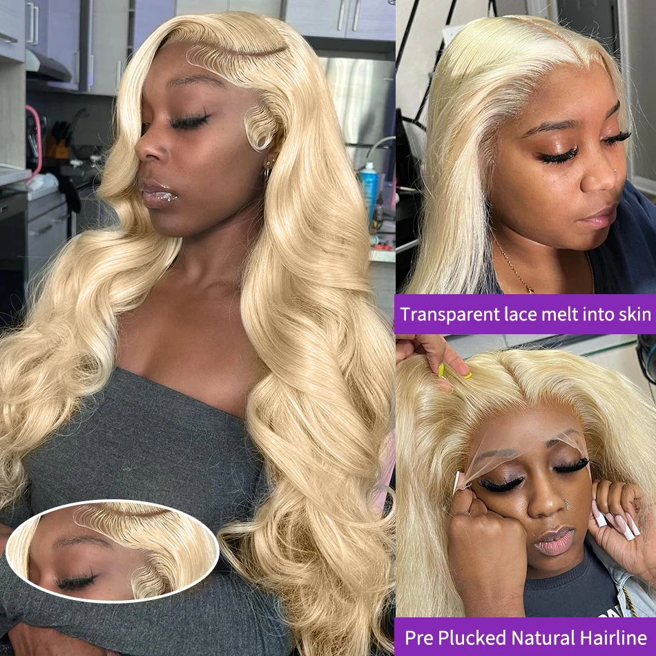 Perruque Lace Front Wig Body Wave Naturelle, Blond Miel, HD, 13x6, 13x4, 13x4, 13x4, 30 40 Pouces, 613, Document 180%, pour Femme Africaine