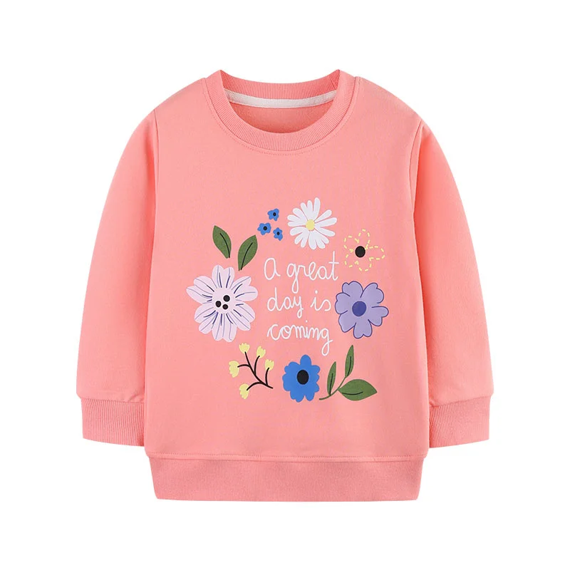 

Jumping Meters New Design Floral Printed Girls Dresses For Autumn Spring Long Sleeve Sport Shirts Children Clothing Cotton Shirt