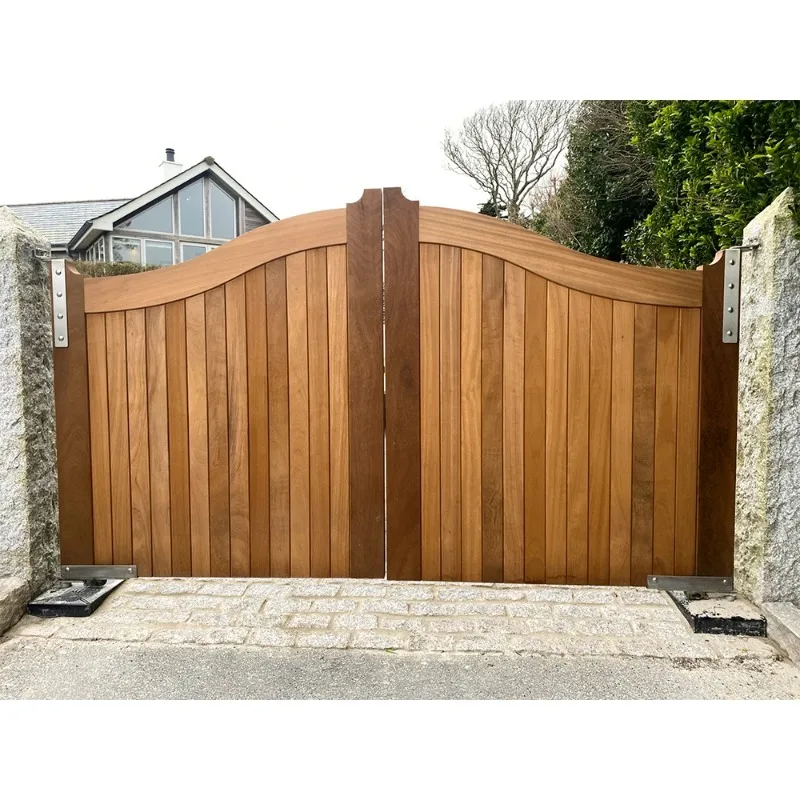 بوابة الممر الخشبية الصلبة مع فتاحة ذكية للفيلات تصميم البوابات الرئيسية الخارجية الأوتوماتيكية للمنزل #6