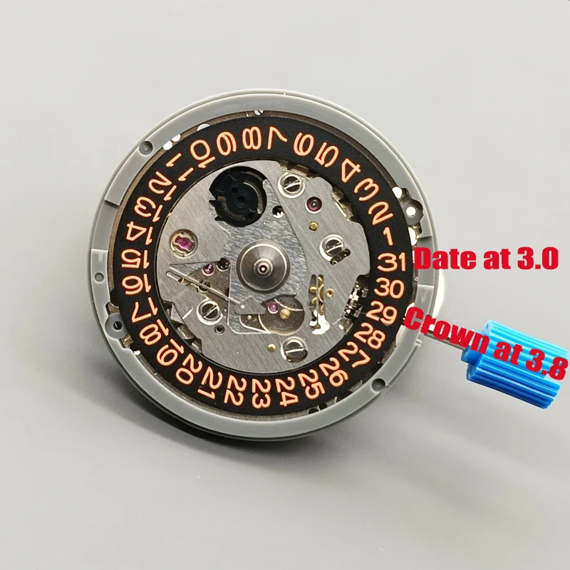 NH35 NH35a Japan Movement Orange Date Dial Automatic Mechanical Movt Crown at 3.0 or 3.8 SKX007 SKX009 Repair Movement