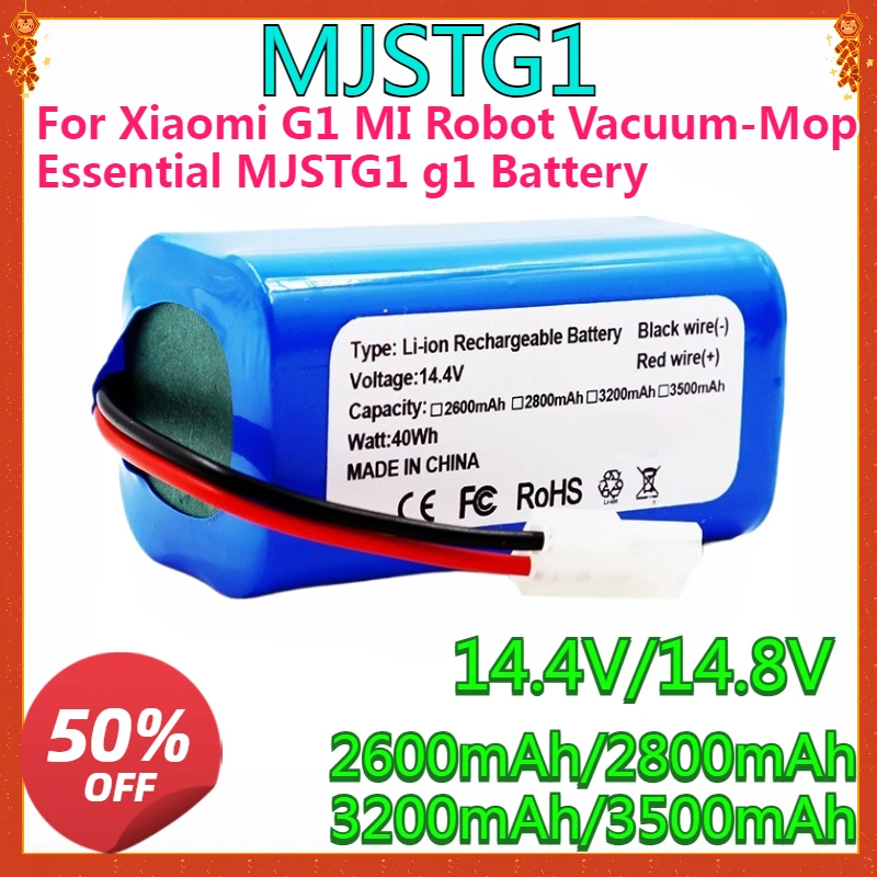 14.8V 2600mAh 3500mAh Li-ion Battery for Xiaomi G1 MI Robot Vacuum-Mop Essential MJSTG1 g1 Vacuum Cleaner 18650 Battery Pack