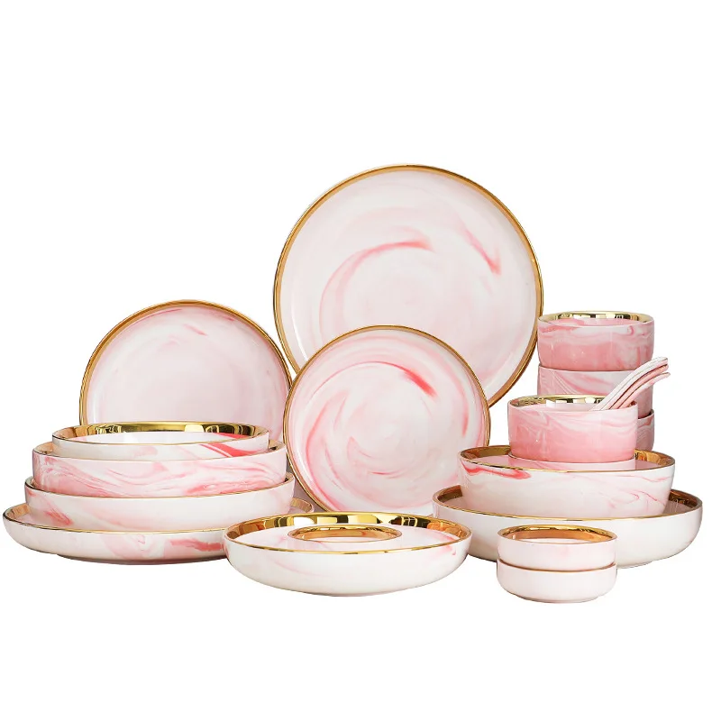 

Modern stock full set of ceramic bowls and plates, environmentally friendly tableware, ceramic enamel plates