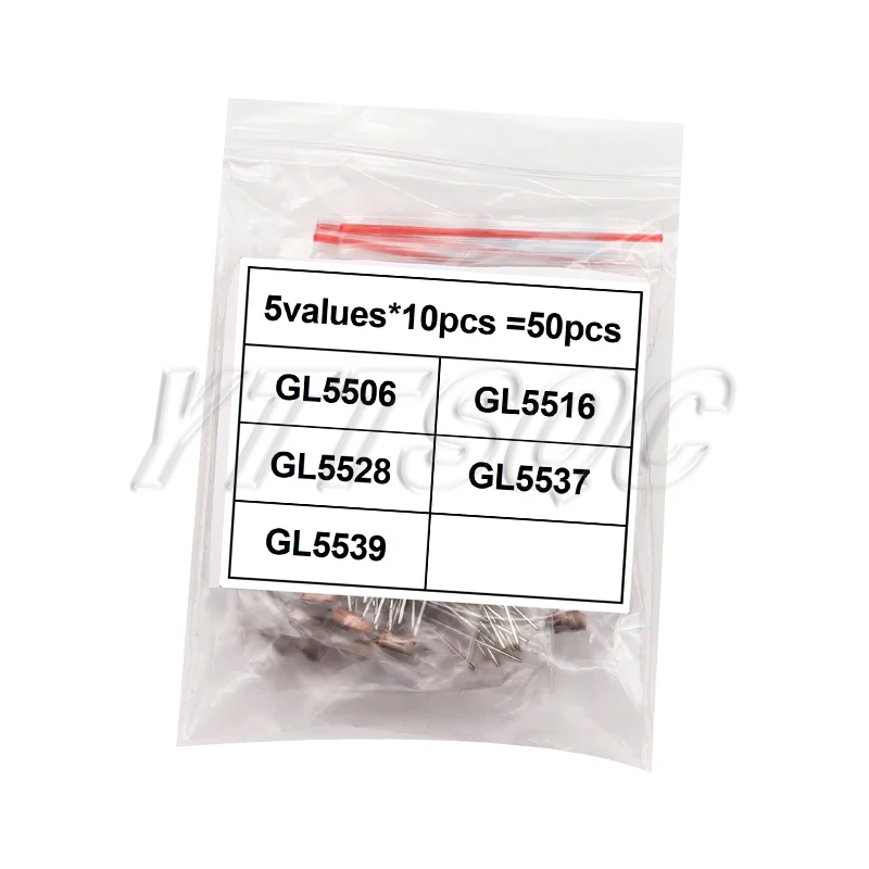 50 шт. GL5506 GL5516 GL5528 GL5537 GL5539 фото светочувствительный резистор комплект фоторезисторов фотопроводящее сопротивление