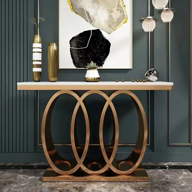 Italian light luxury simple marble entrance table master design modern simple wall entrance table
