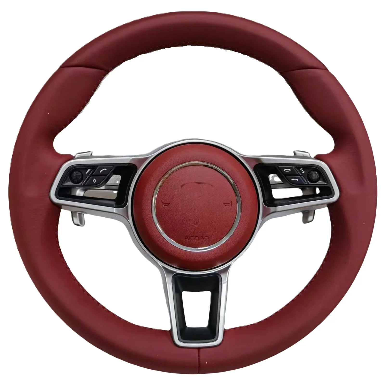 Custom Leather Steering Wheel Fit For Porsche Macan Taycan Cayman Panamera Cayenne 958 971 718 991 911 Boxster GT Turbo