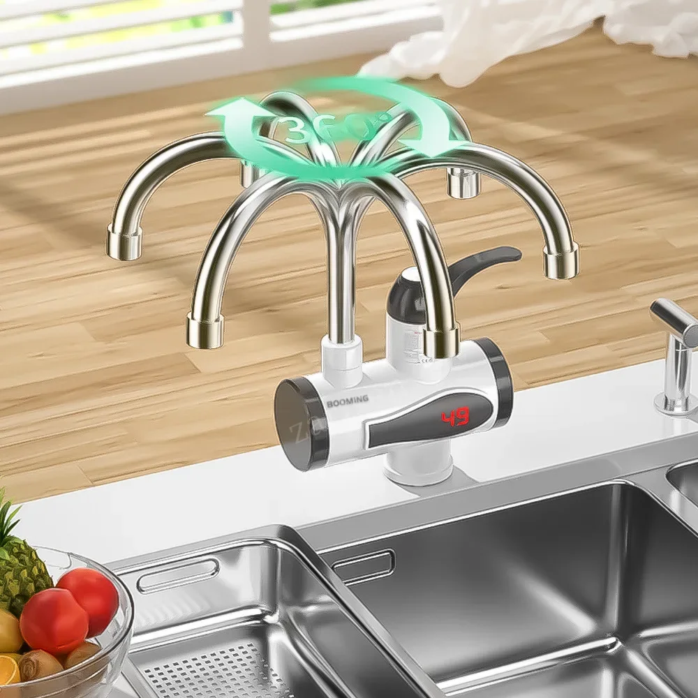 Faucet Water Heater Temperature Display Instant Hot Water Heaters Kitchen Tankless Water Heating