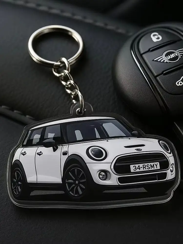 Personalisierter Auto-Foto-Acryl-Schlüsselanhänger, individueller Auto-Bild-Schlüsselanhänger, Geburtstagsgeschenk für Freund, für Familie.