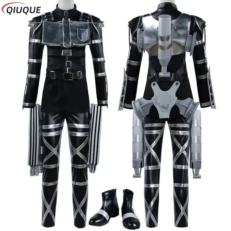 Mikasa Levi Costume Shoes Anime Cosplay Women Men Leather Outfits Comic Con Role Play Party Suit cm;5
