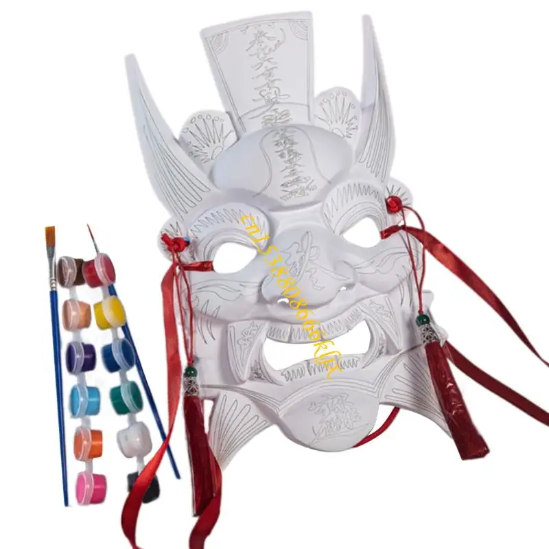 Blanco Nuo Operas Mask Wit/Black Craft Masks Diy Blank Masks Mardi Gras Mask Masquerades Mask voor Halloween Cosplay Party 066C