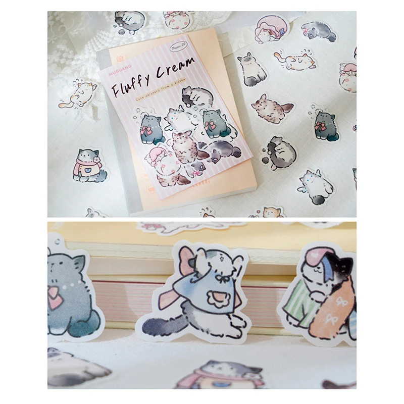 30 vellen/pak Leuke Cartoon Washi Te Olie Sticker Pack Voor DIY Telefoon Case Handboek Kalender Bril Laptop Decoratie