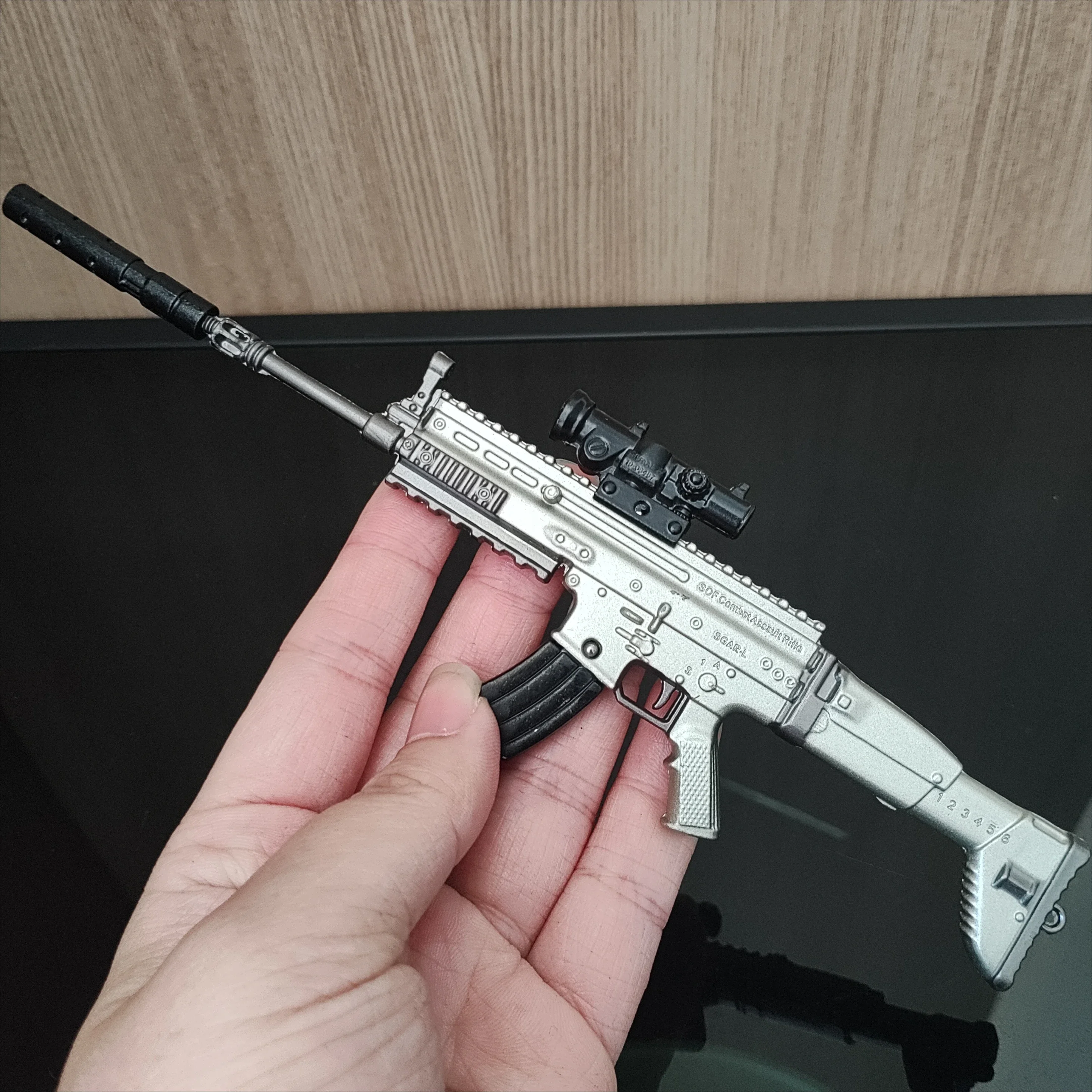 20cm liga rifle modelo cacho brinquedo arma brinquedo decoração para casa artesanato cs táticas adultas ornamento de mesa coleção presente para meninos