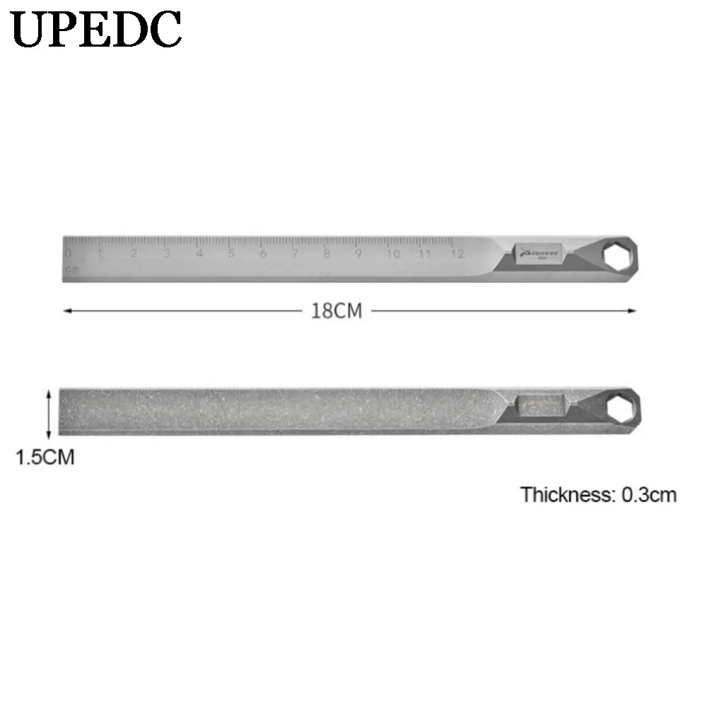 UPEDC Titanium Alloy Ruler EDC Outdoor Tool Crowbar Wrench Multifunctional Tool Pry Bar EDC