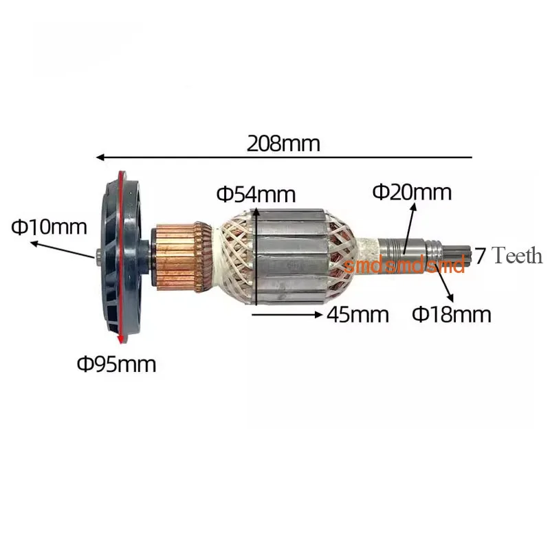 AC 220V 240V GSH11E Armature Anchor Rotor For BOSCH GBH11DE Demolition Impact Hammer Spare Parts Hammer GBH 11DE GSH 11E