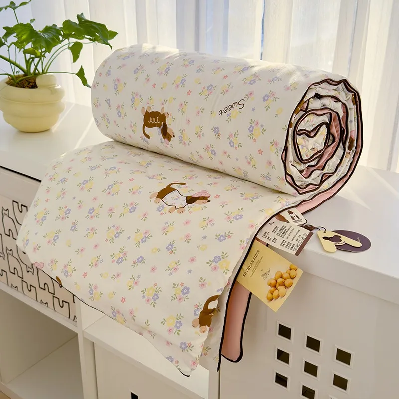 

Fashion New Soft Air Conditioning Four Season Duvet Summer Thin Quilt Comforter Breathable Soft Office Nap Throw Blanket