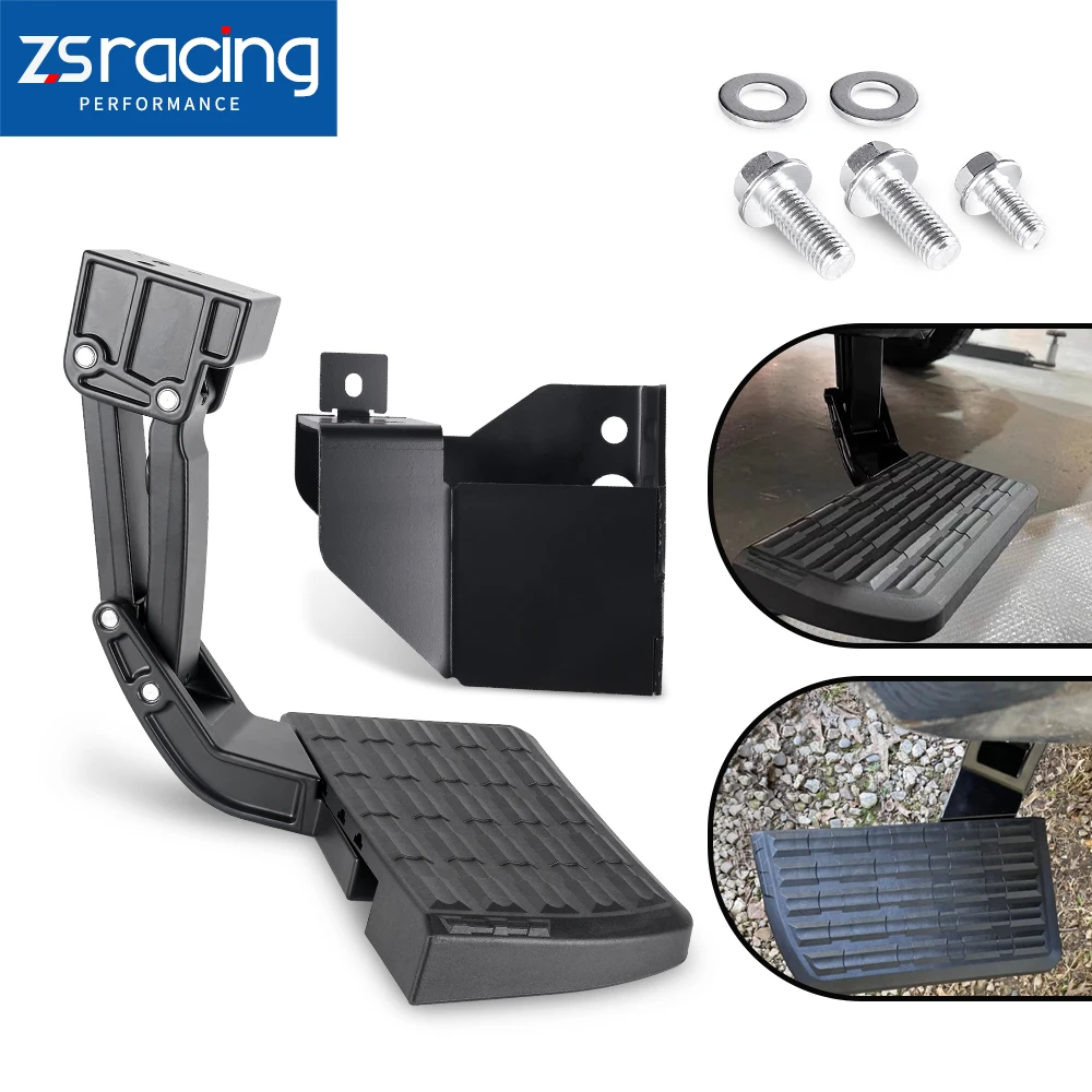 ZSRacing-Retractable Back Rear Bumper Foot Step Bed Step Aluminum Alloy For Dodge Ram 1500 2500 3500 1500 Classic TBS001