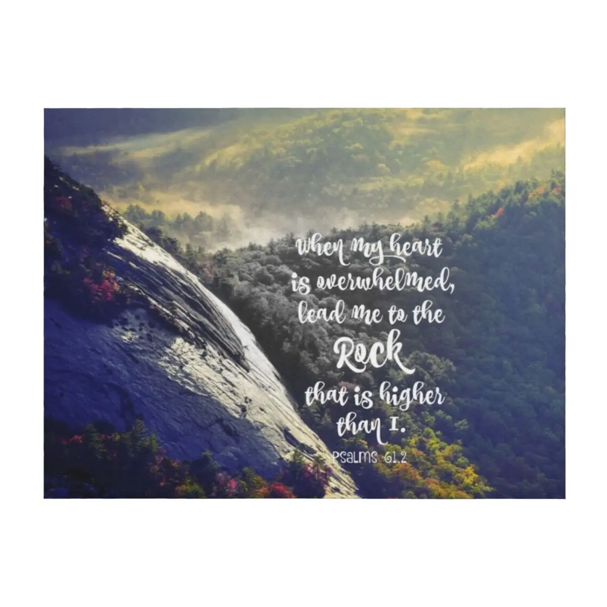 

When my Heart is Overwhelmed Bible Verse Throw Blanket Cute funny gift Single Flannel Fabric Blankets