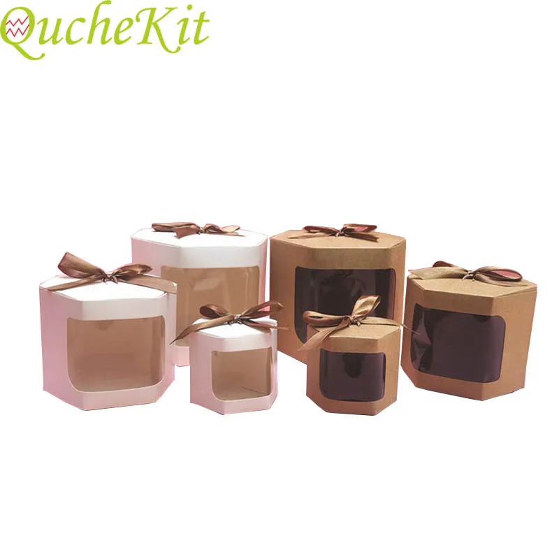 10pcs Valentees Day Candy Chocolate Box With Window Wedding Decoration Gift Boxes Packaging Cookie Sweets Wrapping Party Favor