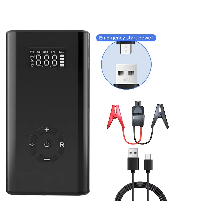 12000mah 2 In 1 Functions Portable Jump Starter Battery Pack With Air Compressor Jump Start Box Tire Inflator Air Tire Pump