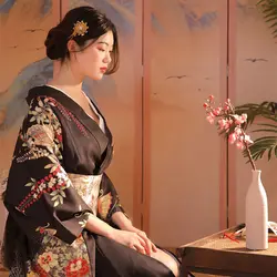 Kimono tradicional de estilo japonés para mujer, ropa informal samurái, geisha haori yukata, holgada, vintage, a305, 2024