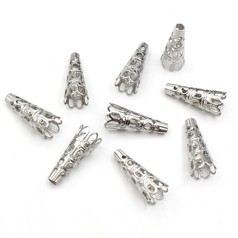 30pcs Stainless Steel Beads Caps Flower Shape Spacer Bead End Caps DIY Jewelry Making Findings For Necklace Bracelet Accessories