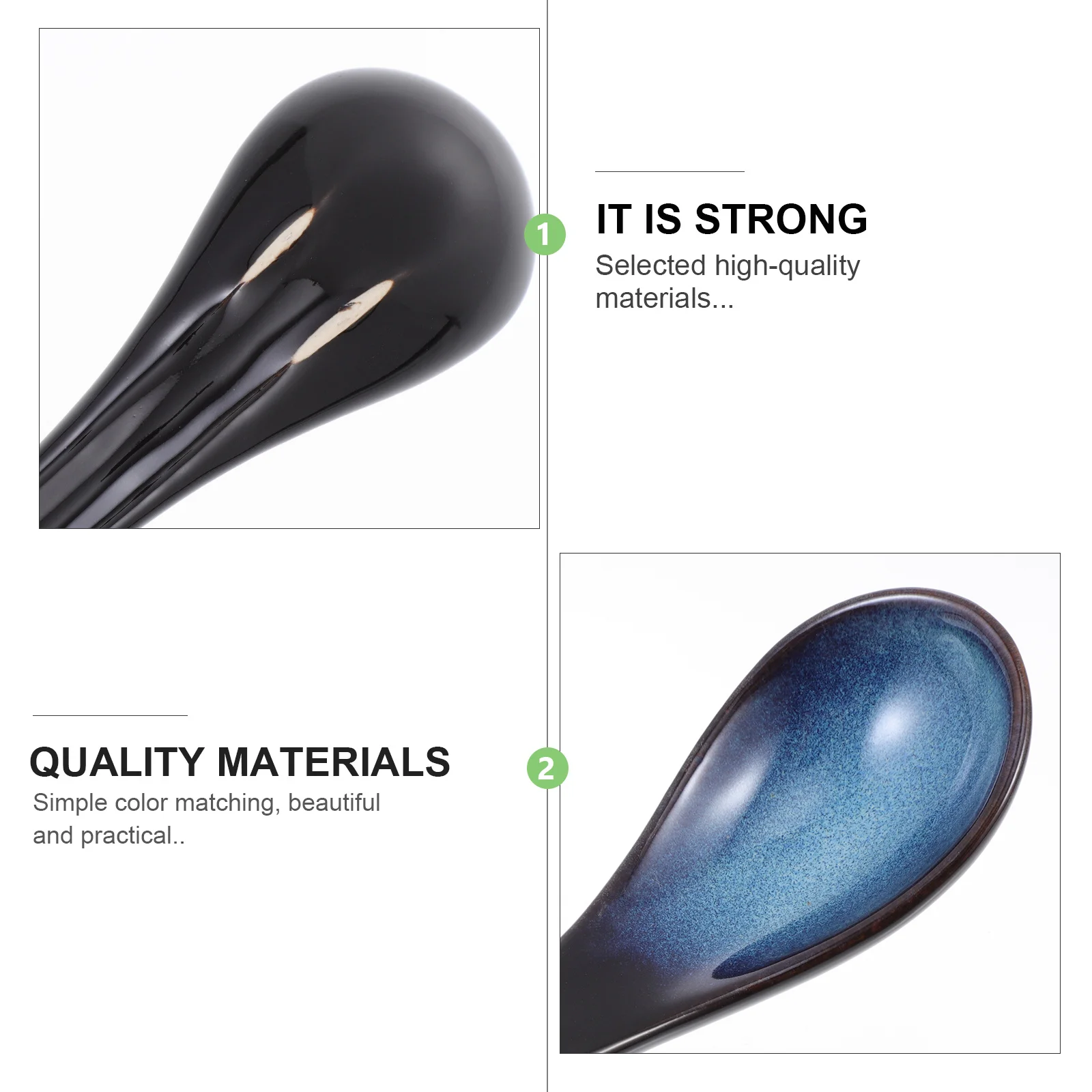 

4Pcs Ceramic Retro Spoons Japanese Style Safe Dessert Soup Honey Spoon for Home Dining Porridge Cake Serving