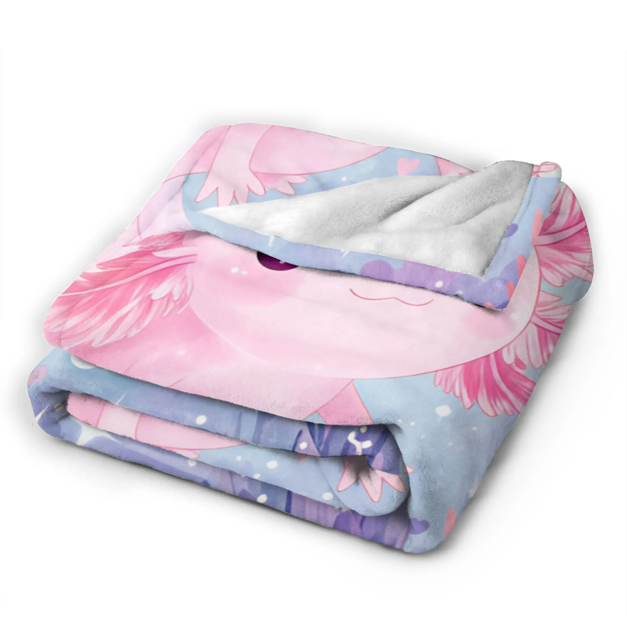 Warm Soft Blanket Children Decorative Cute Axolotl  Bedding Throws  Flannel  For Couch Chair Sofa Bed Funny Sofa Bed Cover