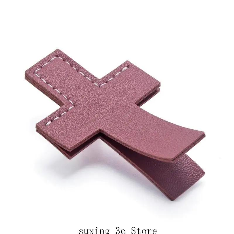 

4 Pcs Crossed Bookmarks Creative Bookmarks Simple Page Markers PU Leather Bookmarks Simple Book Markers for Book Lovers