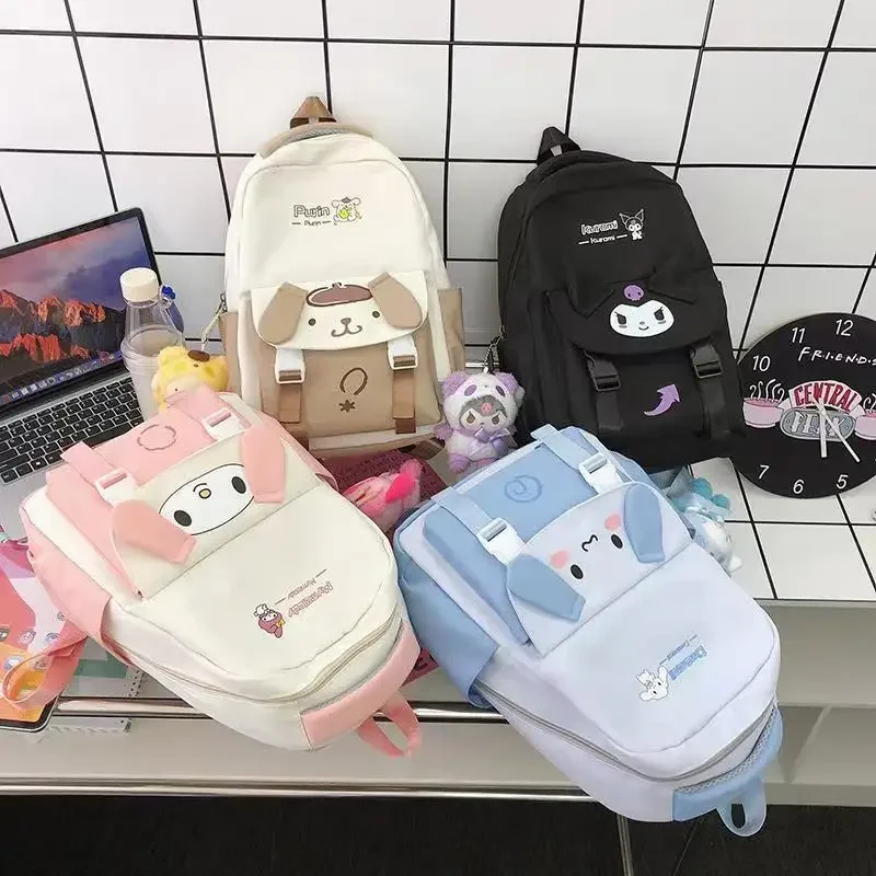 Kawaii Sanrio Anime Kuromi torba na laptopa moja melodia plecak dla dzieci Cinnamoroll o dużej pojemności urocze tornistry dla uczniów z kreskówek