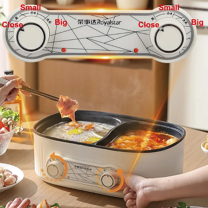 6L Yuanyang وعاء تسخين كهربائي 1600 واط متعدد الوظائف وعاء المنزلية سعة كبيرة وعاء الطبخ الكهربائي غير عصا مقلاة 220 فولت
