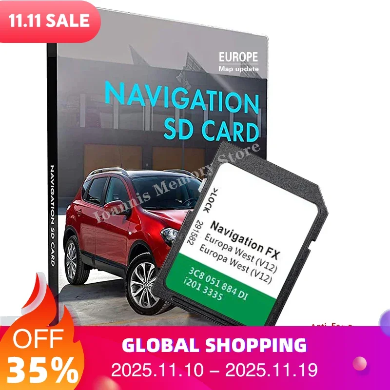 

RNS 310 Navi Sat Nav FX SD Card Map for VW Navigation Europe Compatible for Volkswage V12 West