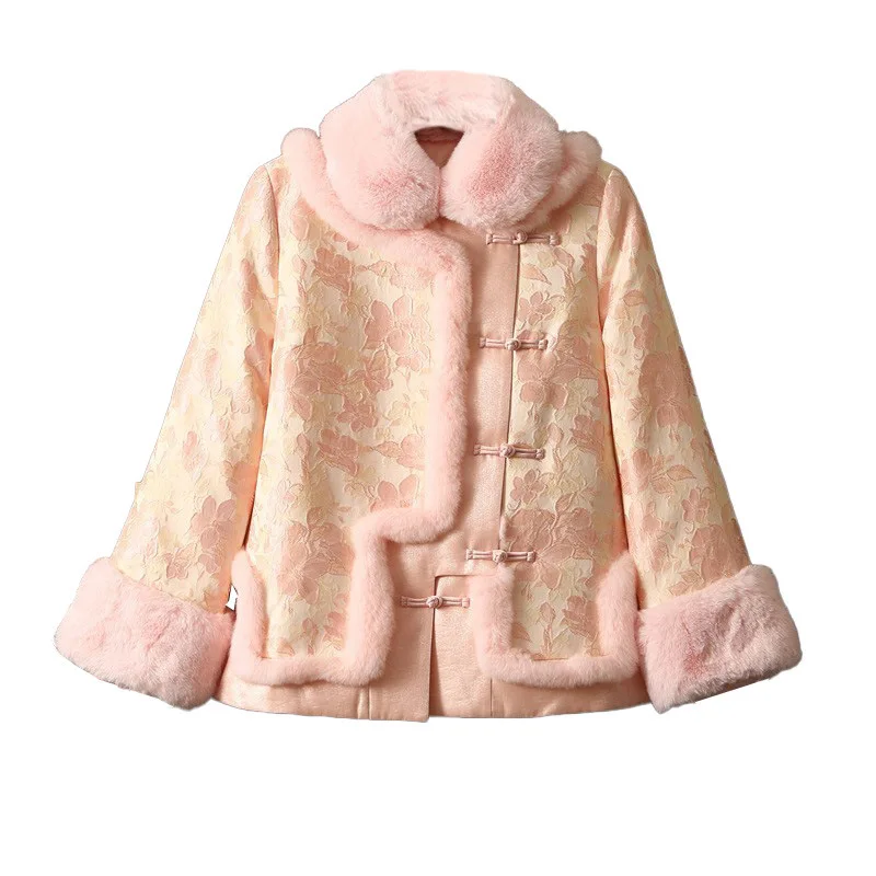 (Special Offer) Winter Fur New Loose Women's Short Aging Fashion Chinese Style Cotton Coat