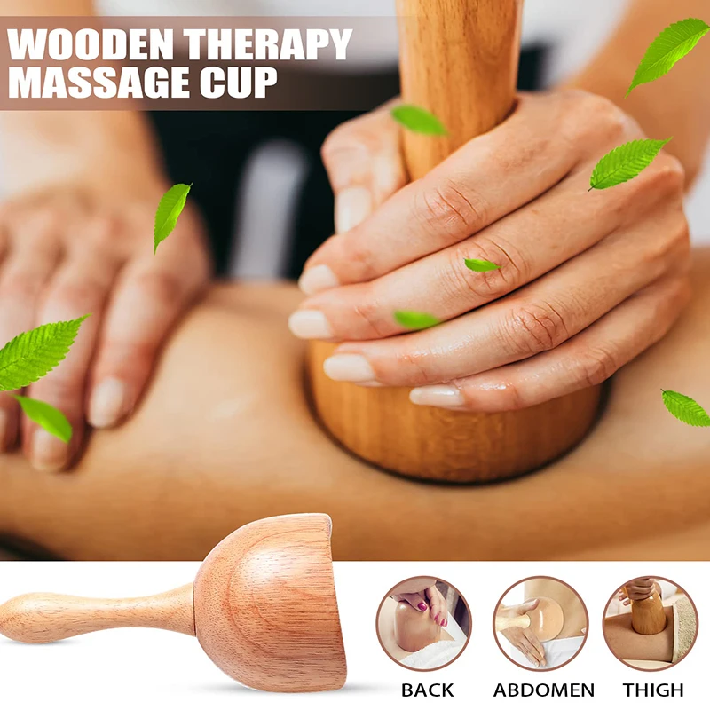 4 In 1 Wood Therapy Massage Tool Lymphatic Drainage Massager Anti Cellulite Fascia Massage Roller for Full Body Muscle relaxatio