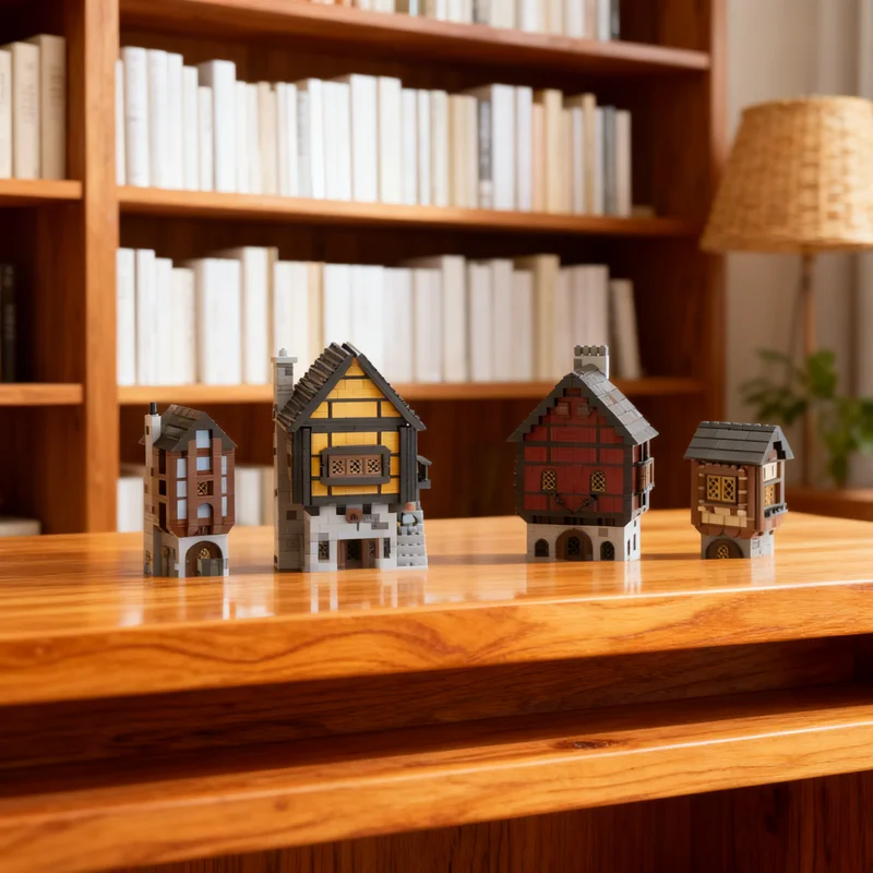 

3387 деталей MOC: Средневековое деревенское поселение, набор для сборки замка, креативный подарок, коллекционный декор, премиум-класс для детей и взрослых