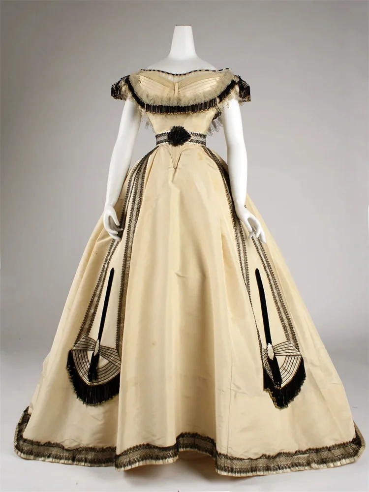 

1864s French Victorian Princess Scarlett Cosplay Dress Vintage Civil War Fashion Masquerade Ball Gown