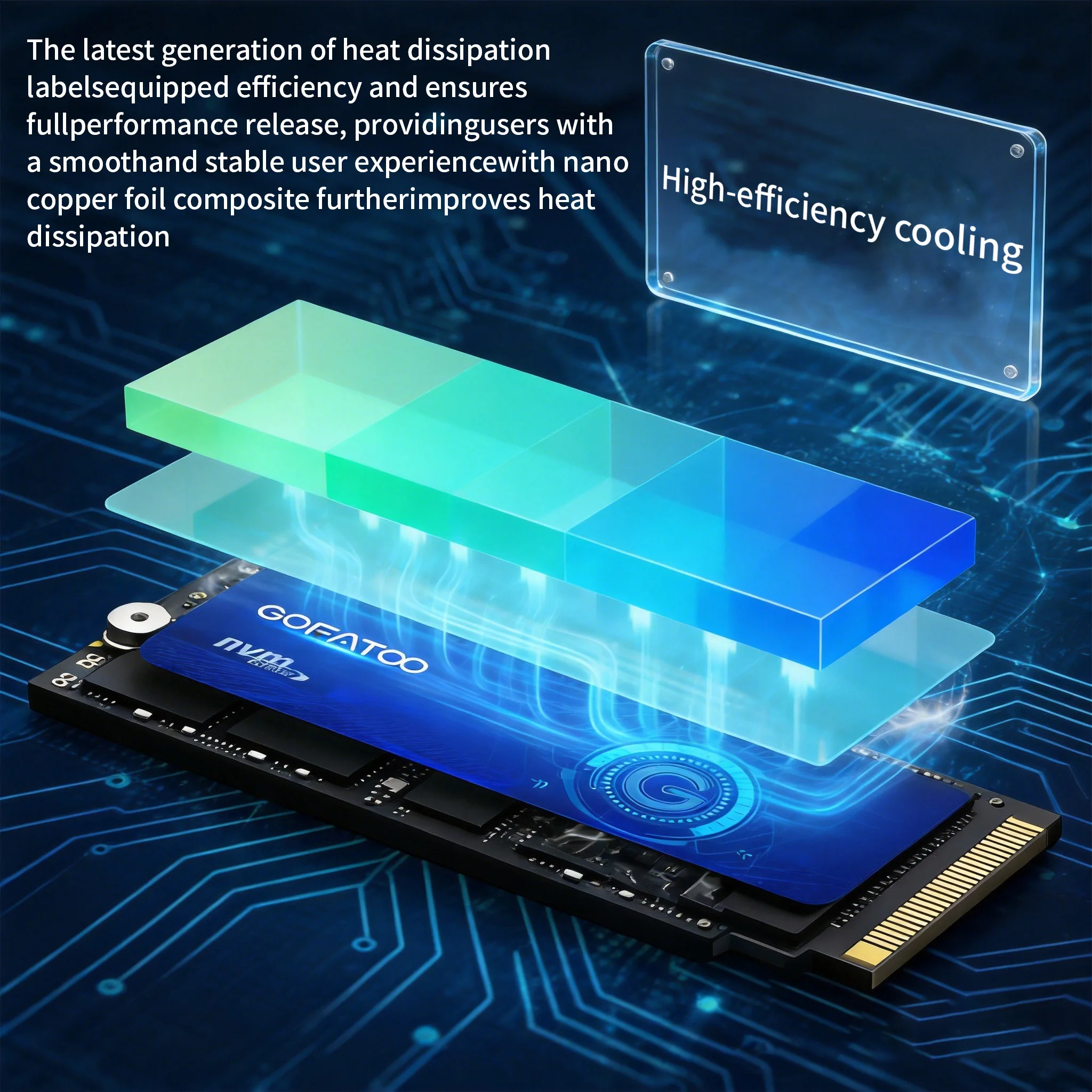 GOFATOO 7000MB/s PCIe 4.0 x4 M2 NVMe SSD 2280 Internal Solid State Drive 512GB 1TB 2TB Fast Storage for PC Laptop Gaming Console view 4