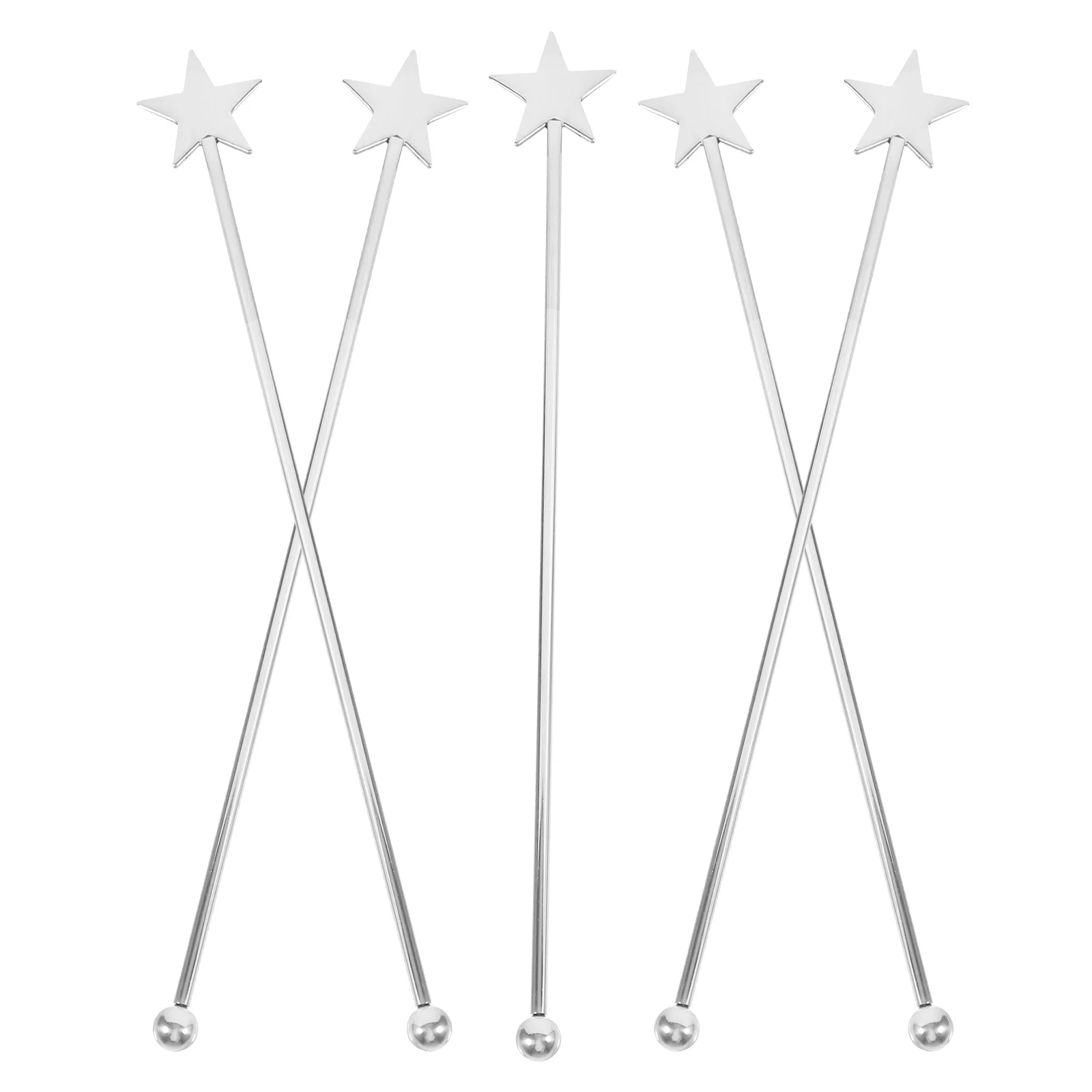 

5Pcs Coffee Stirrers Stainless Steel Reusable Mixing Sticks for Cocktails Desserts Iced Drinks Professional Barware