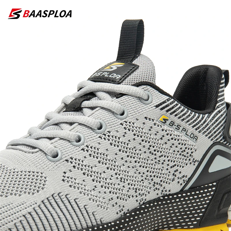 Baasploa Men Running Shoes Lightweight Sport Shoes for Men Mesh Breathable Casual Sneakers Non-Slip Outdoor New Arrival