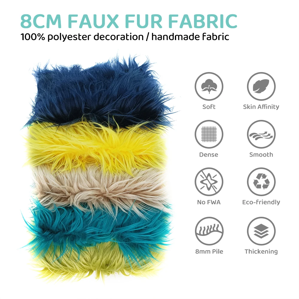 DIY Sewing Fabric 25x45cm/160x50cm/160x100cm Soft Minky Fabric 8cm Faux Fur Fabric DIY Handmade/clothing/blanket Plush Fabric