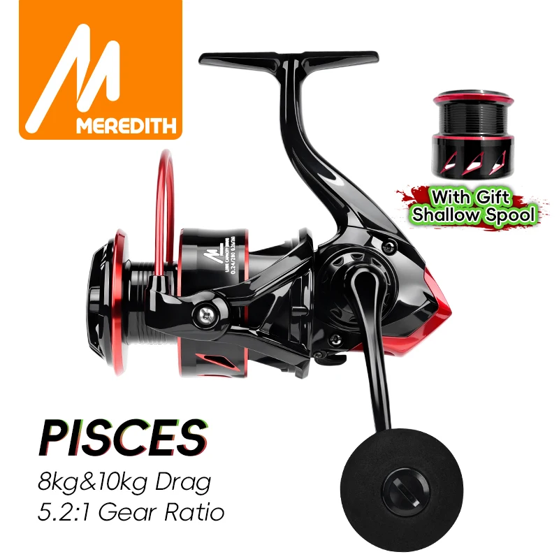 MEREDITH Water Resistance Spinning Reel 10kg Max Drag 8+1BB