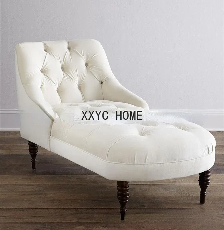 

American Chaise Longue Fabric Pull Buckle Soft Bag Beauty Bed Leisure Princess Recliner