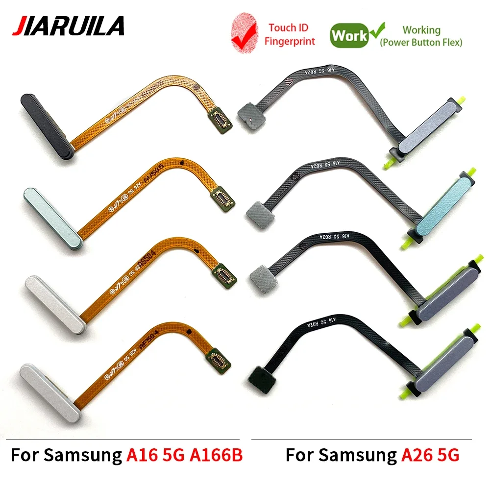 لسامسونج A06 A16 4G A26 5G A266B وظيفة التعرف على بصمات الأصابع الاستشعار الماسح الضوئي معرف اللمس موصل الطاقة زر المنزل فليكس