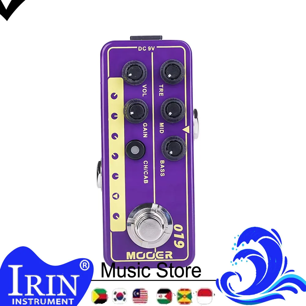 MOOER 019 Digital Preamp Guitar Effect Pedal UK Gold PLX Micro Preamp 70's Classic Rock Cabinet Simulation Electric Guitar Pedal