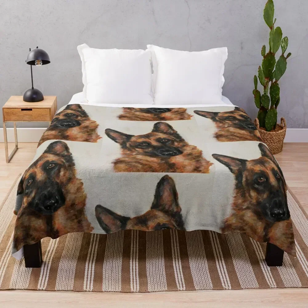 

German Shepherd Throw Blanket Sofa Shaggy Tourist Bed Fashionable Blankets