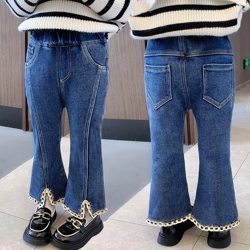 IENENS Fashion Girl Bootcut Jeans Denim Trousers Baby Clothes Spring Long Pants 1-4 Years