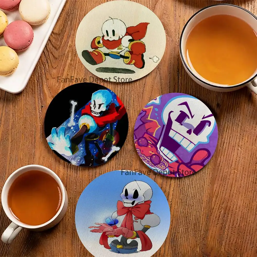 

U-Undertale Papyrus Coaster Wooden Drink Tray Suitable for Restaurants and Coffee Shops Easy To Wash and Clean
