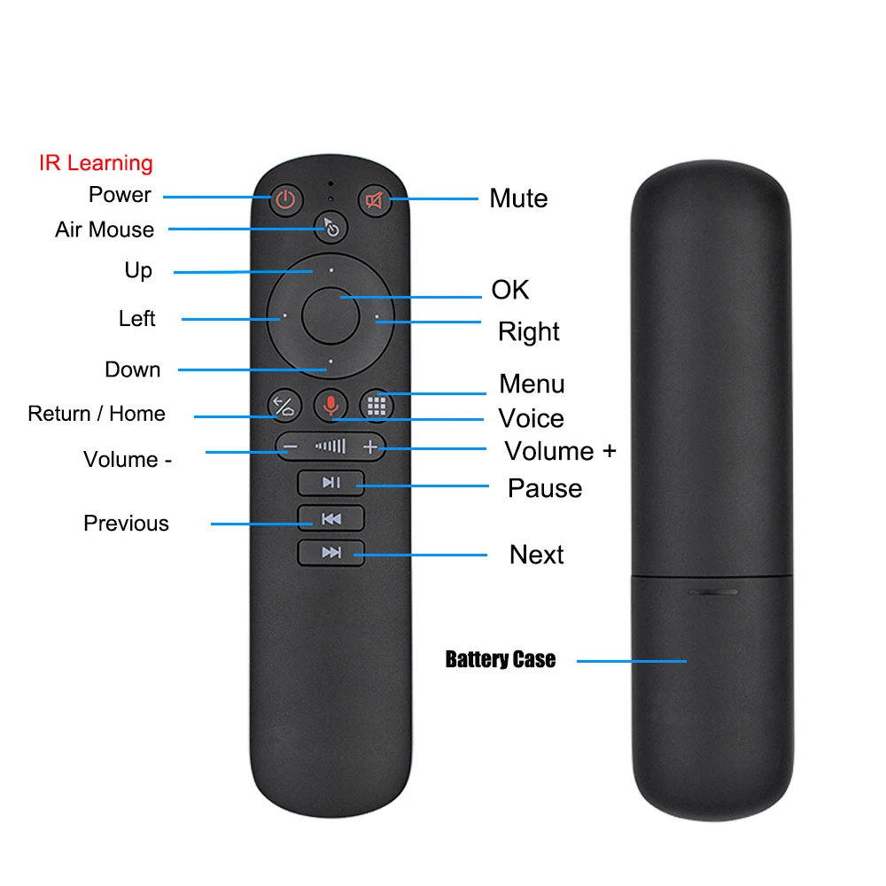 H17 Remote Control Air Mouse Wireless Mini Keyboard Gyroscope IR Learning Google Voice Assistant For Ugoos Android Smart TV Box