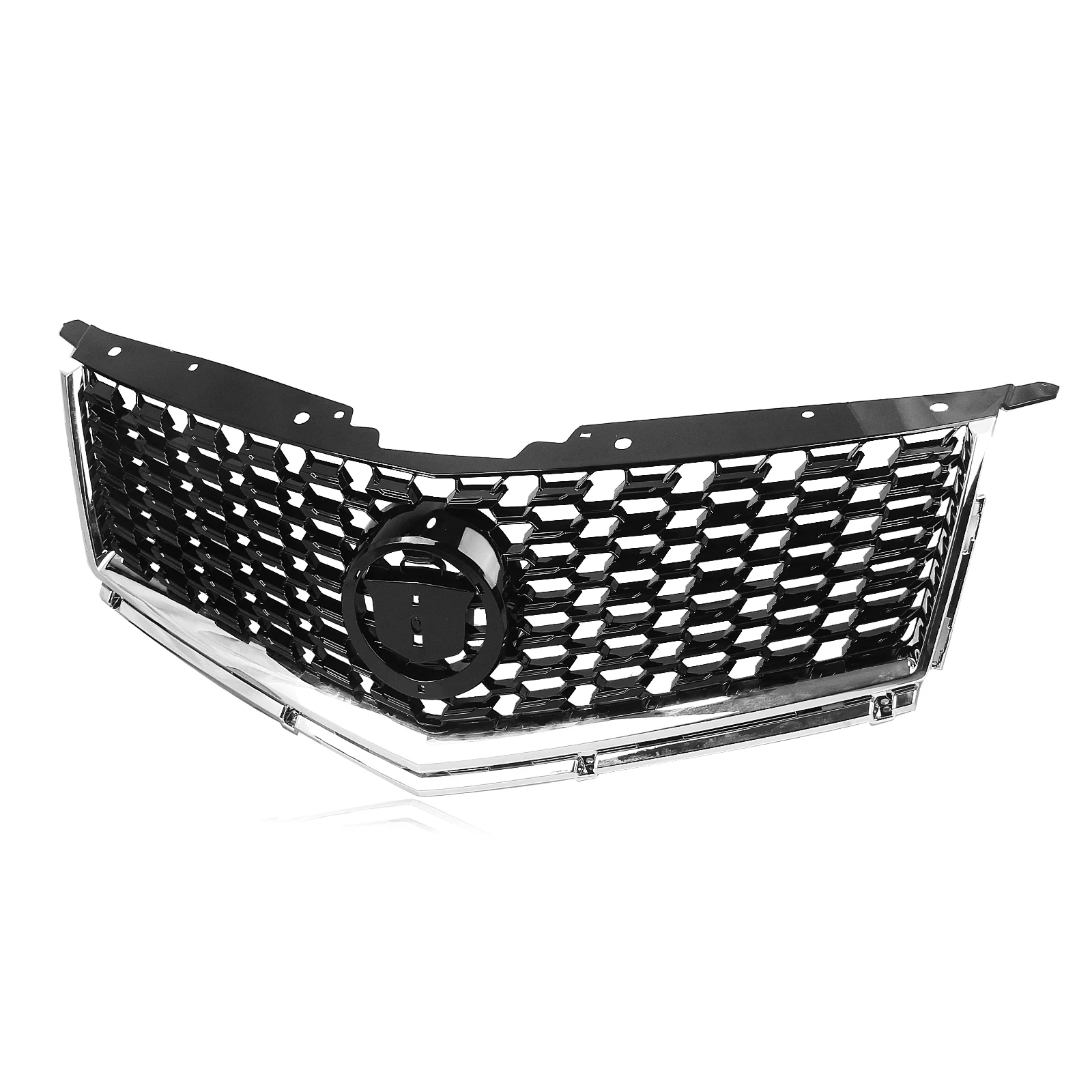 Front Grille Grill For Cadillac SRX 2010 2011 2012 2013 2014 2015 2016 Black/Silver Upper Bumper Hood Mesh Grid