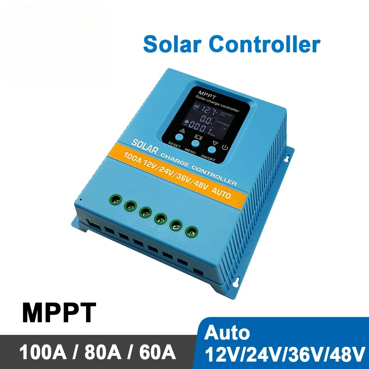 MPPT 100A 80A 60A Solar Charge Controller 12V 24V 36V 48V Solar Panel Lead Acid/Lithium Battery Regulator Dual USB